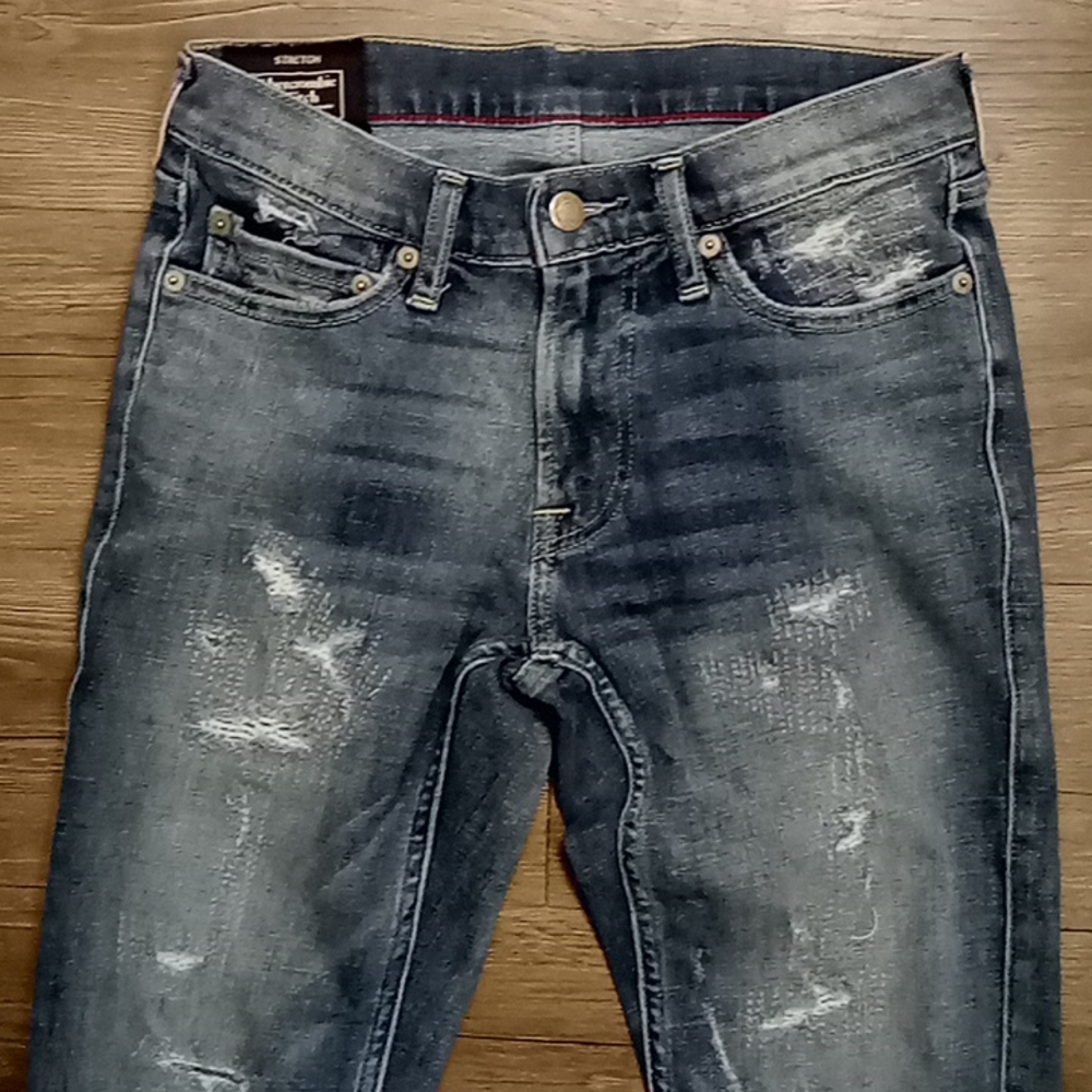 A&F Super Skinny Jeans. Faded and repaired size 26x30